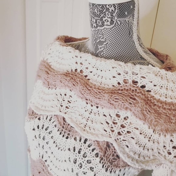 Nordstrom's White taupe stripe sweater - Picture 3 of 5